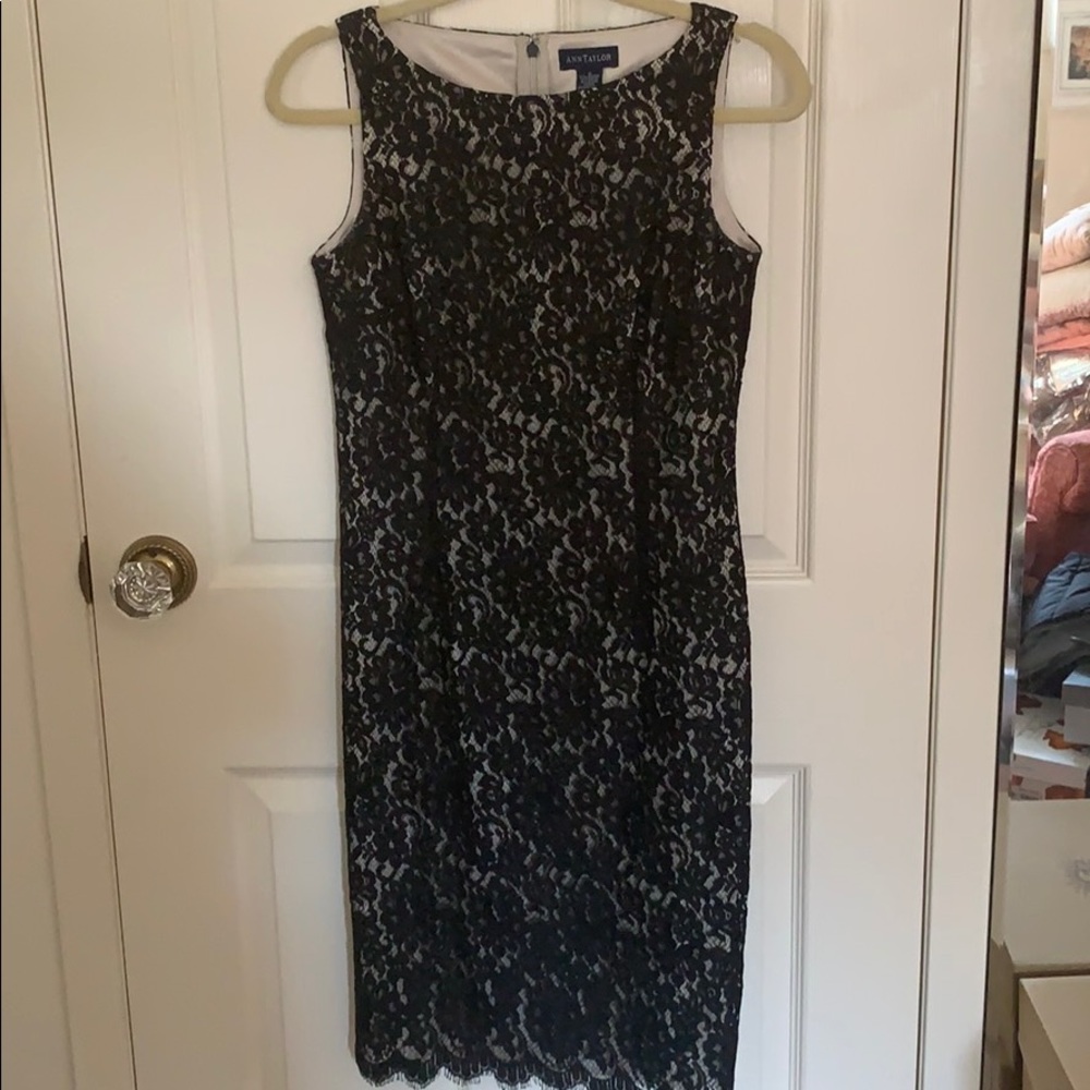 Ann Taylor Black Floral Dress